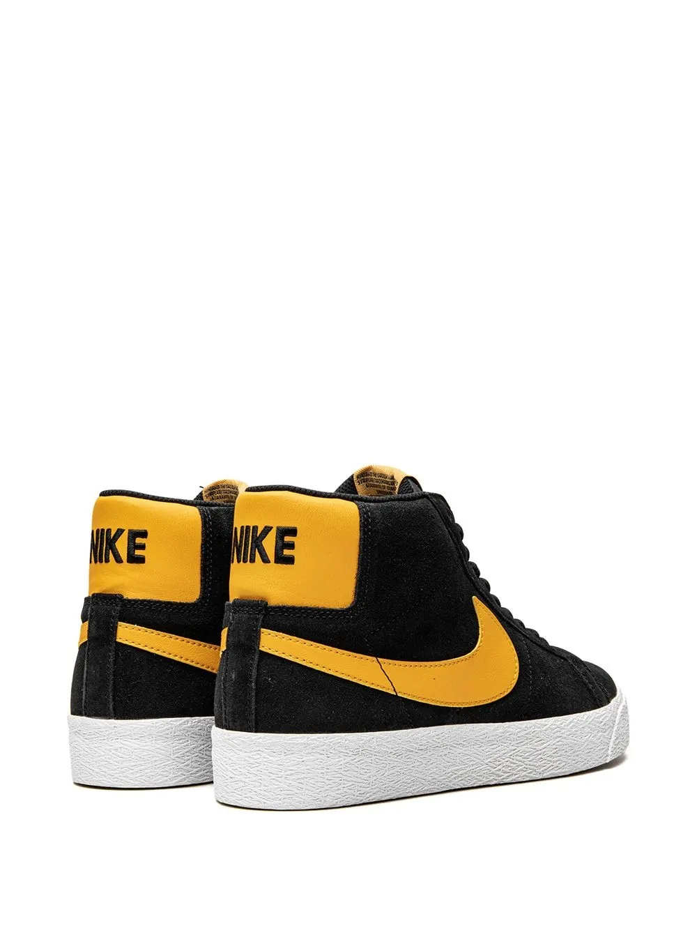 Nike SB Blazer Mid Negro Amarillo perfil